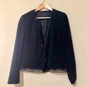 Gap Chic Sheer Inlay Black Blazer Sz 12